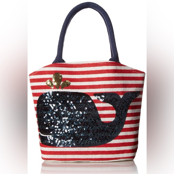~Mud Pie Sequin Whale 
Bag Tote - Picture 1 of 9